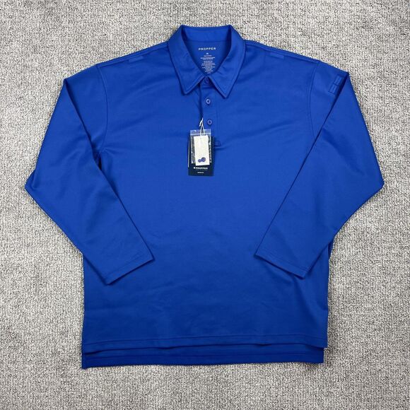 Propper Polo Shirt Mens XL Cobalt Blue Performance Long Sleeve Tactical Uniform - Picture 1 of 6